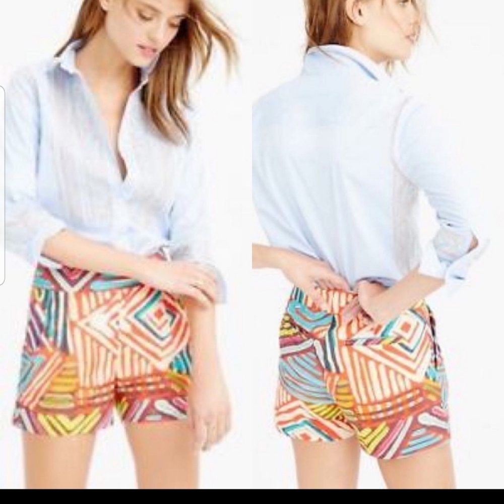 J. Crew GEO BRUSHSTROKE Shorts sz 2